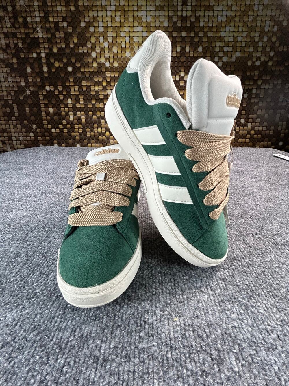 Adidas Grand Court Alpha 00s Green Beige Suede Sneakers Women's Size 6 New